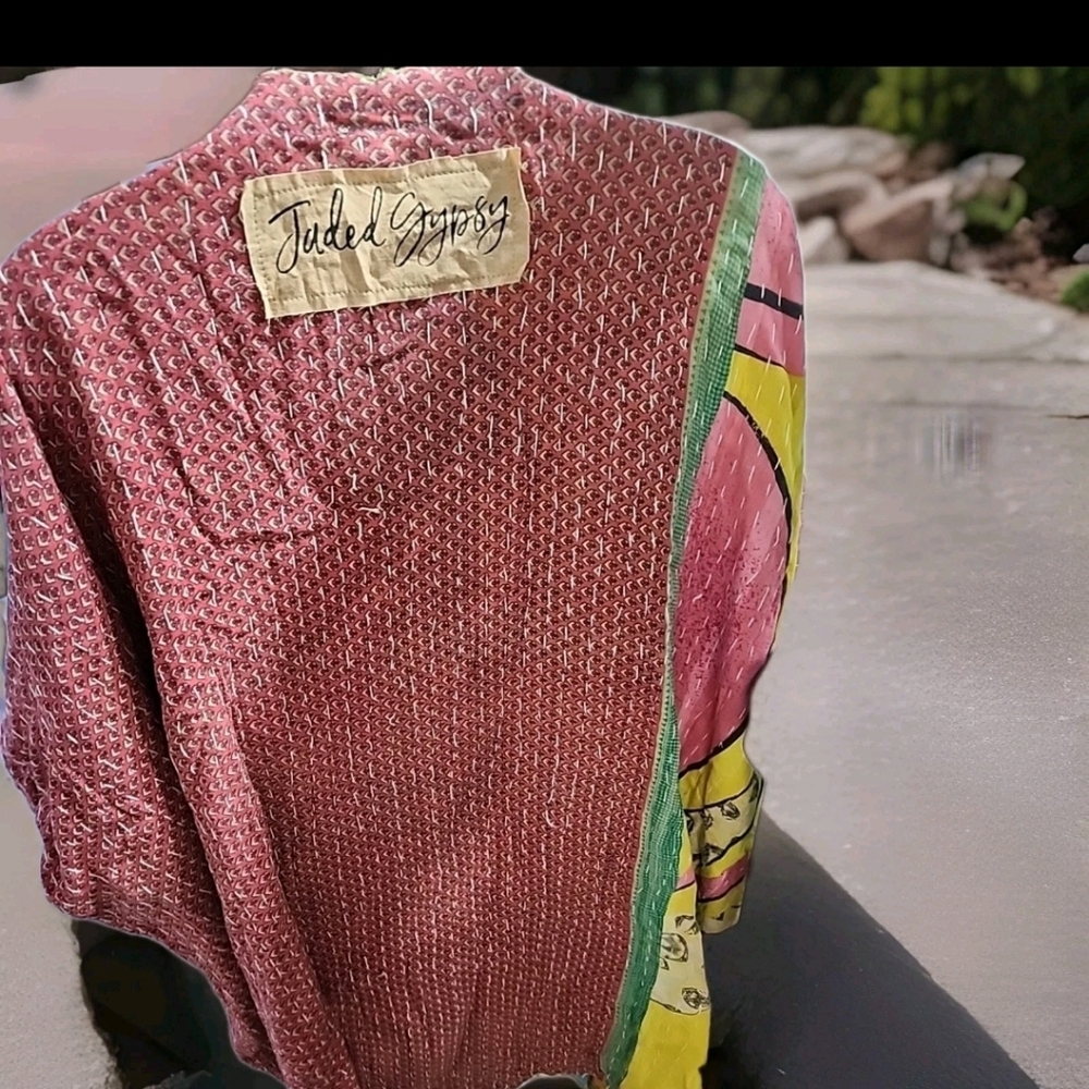 NWT! Jaded Gypsy Kantha Kimono S M L one/size - Picture 2 of 2